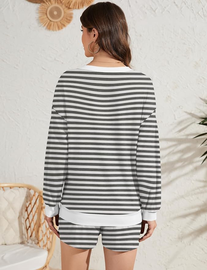 Gray White Wide Stripes
