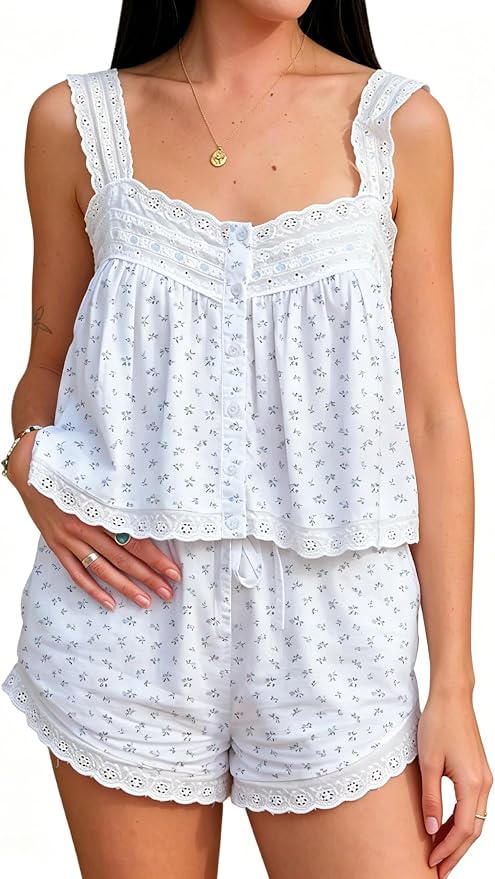 Eyelet Blue Floral