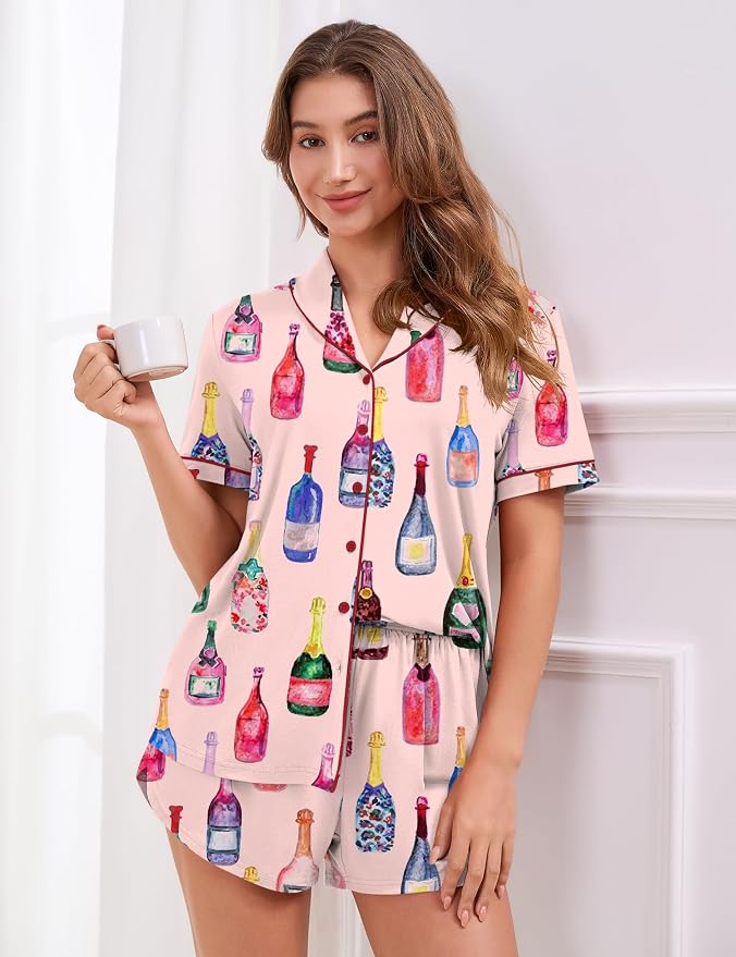 Pink Wine Bottle Print
