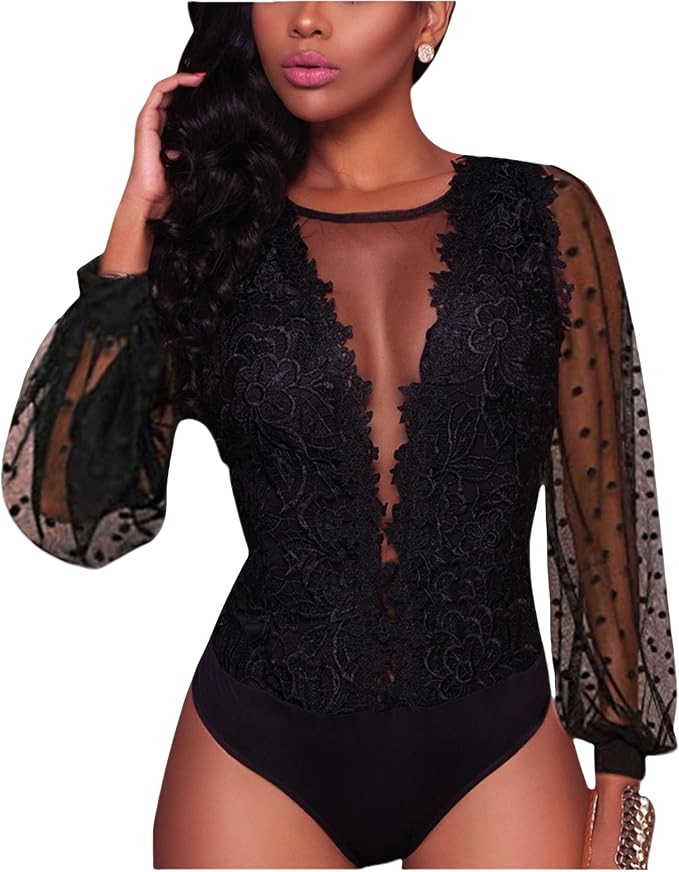 A Black Polka Dot Long Sleeve