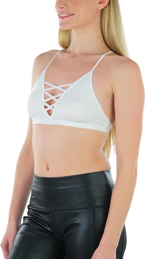 Deep V Cage Strappy - White