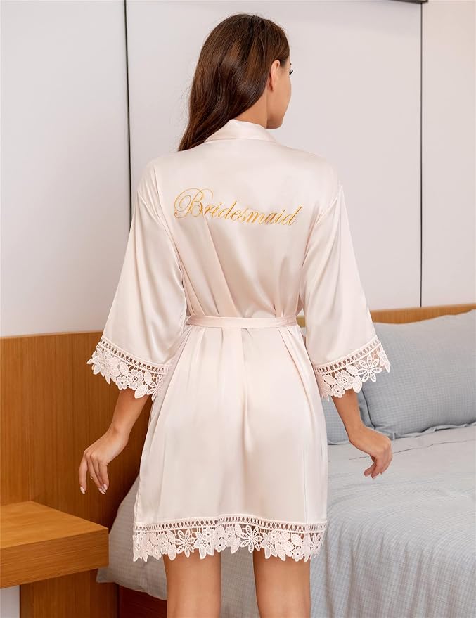 Bridesmaid-lace Champagne