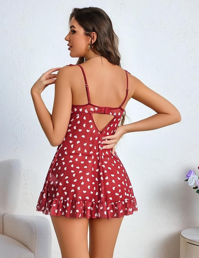 Red With White Hearts