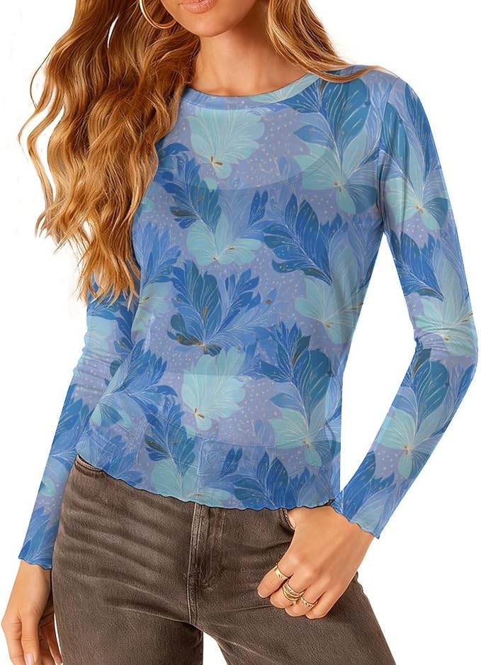 Blue Leaf Print