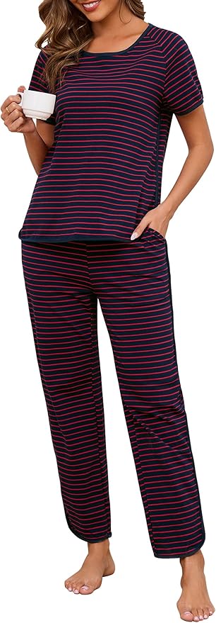 Navy Red Wide Stripe