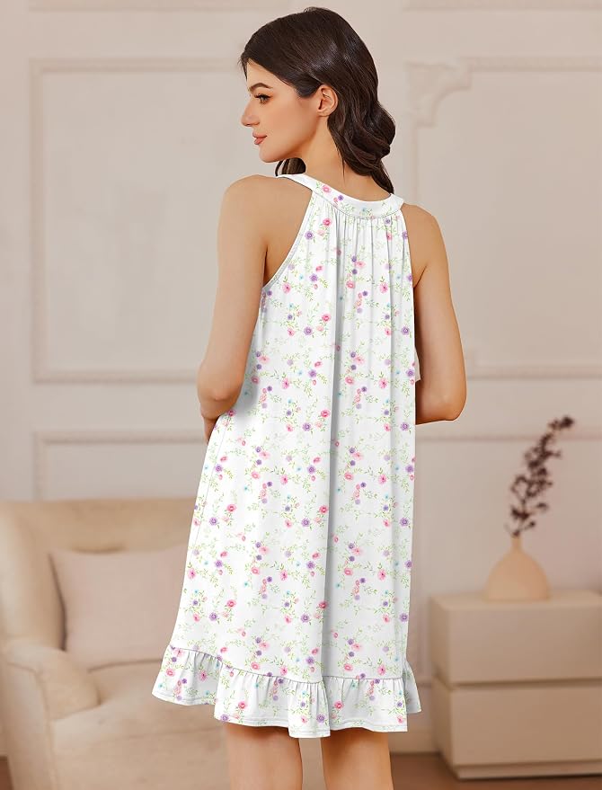 Pink Floral White