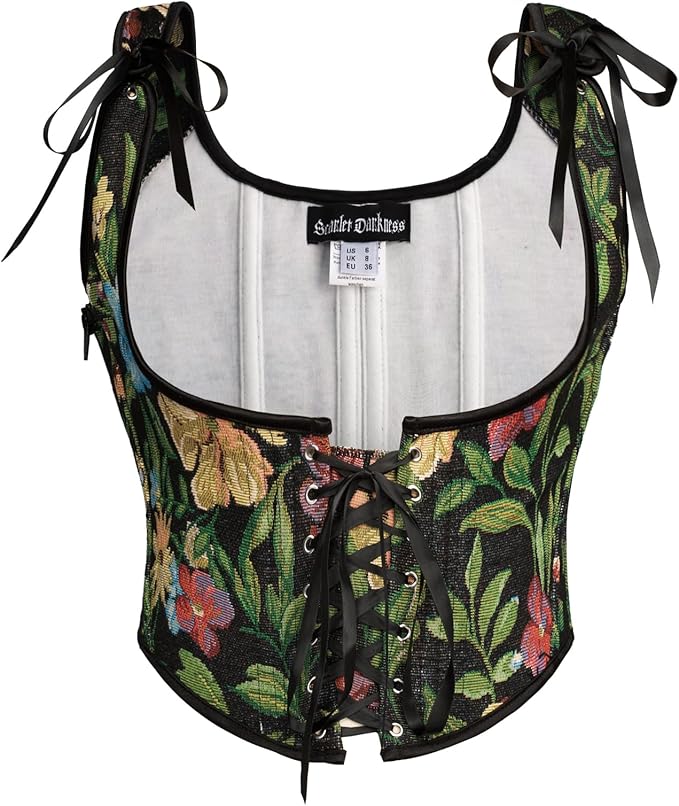 Black Green Floral