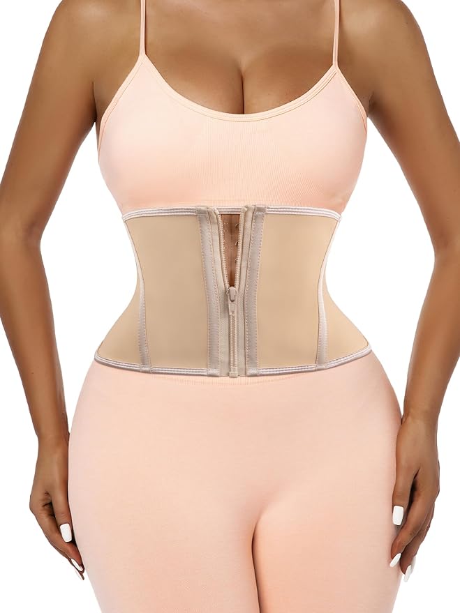 Beige (7'' Short Torso, 9 Steel Bones, Zipper)