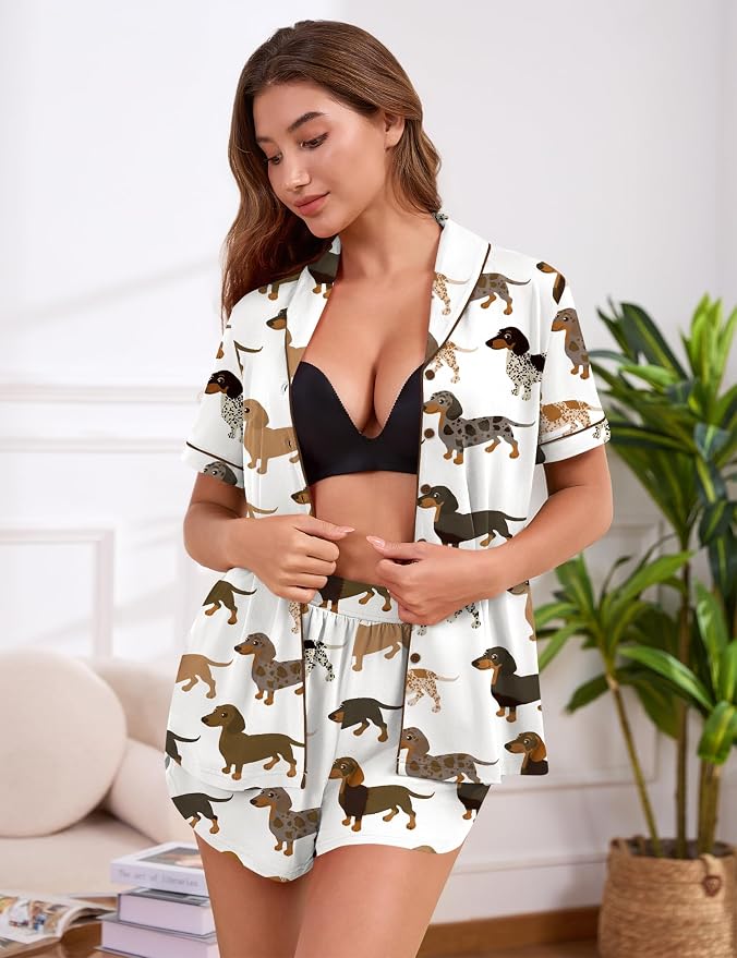 White Dachshund Print