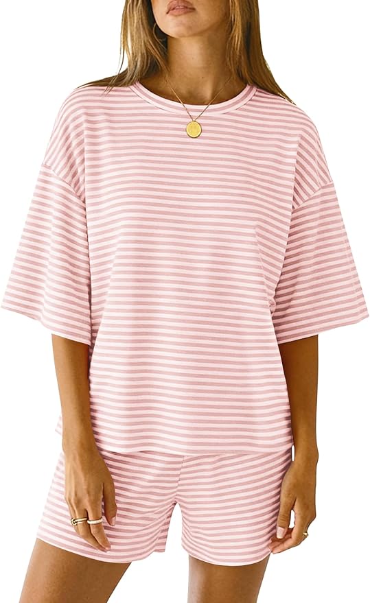 White Pink Striped