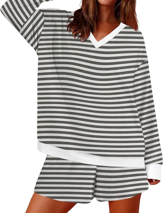 Gray White Wide Stripes