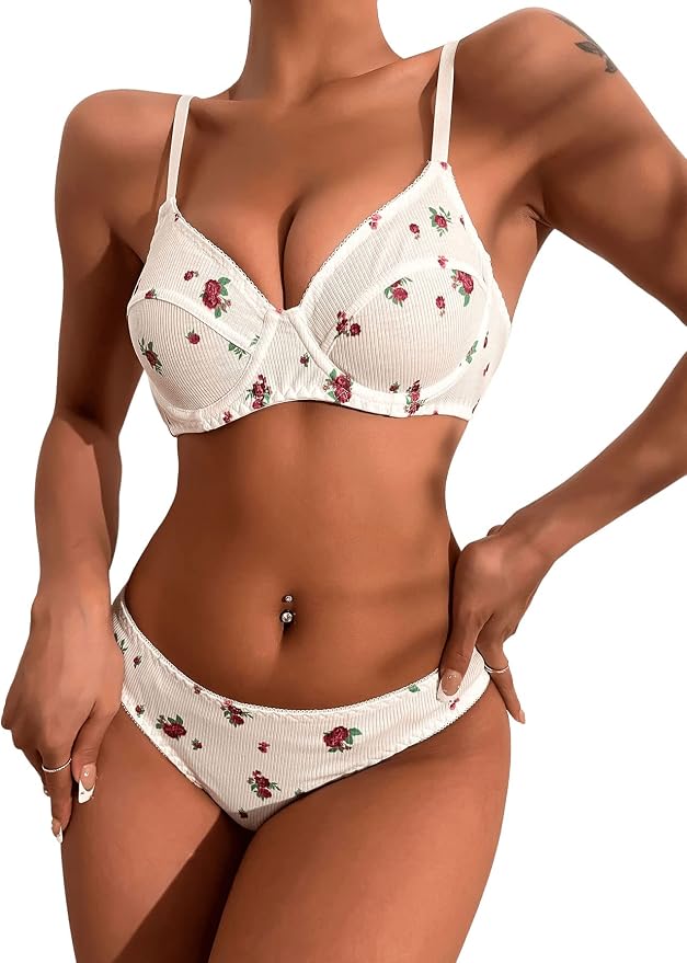 Floral White Red