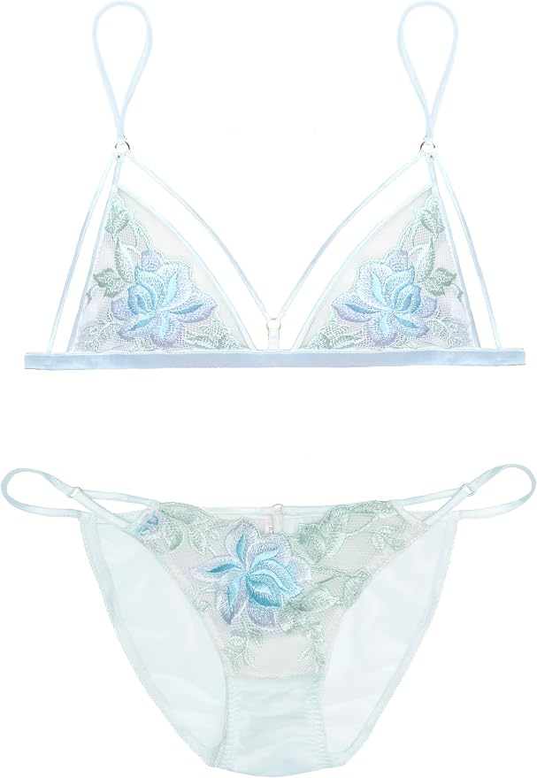 Green Floral on Off White