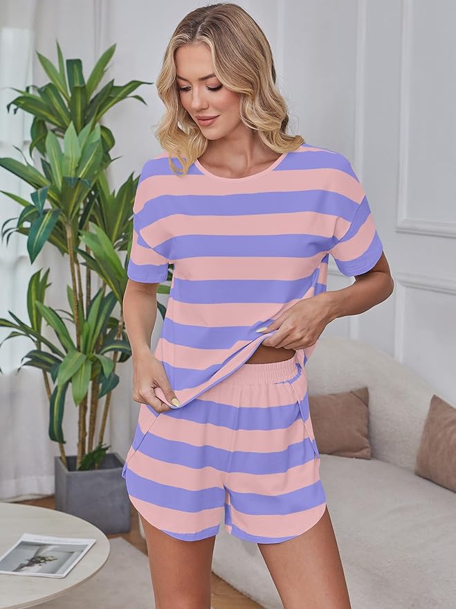 Purple Pink Wide Striped