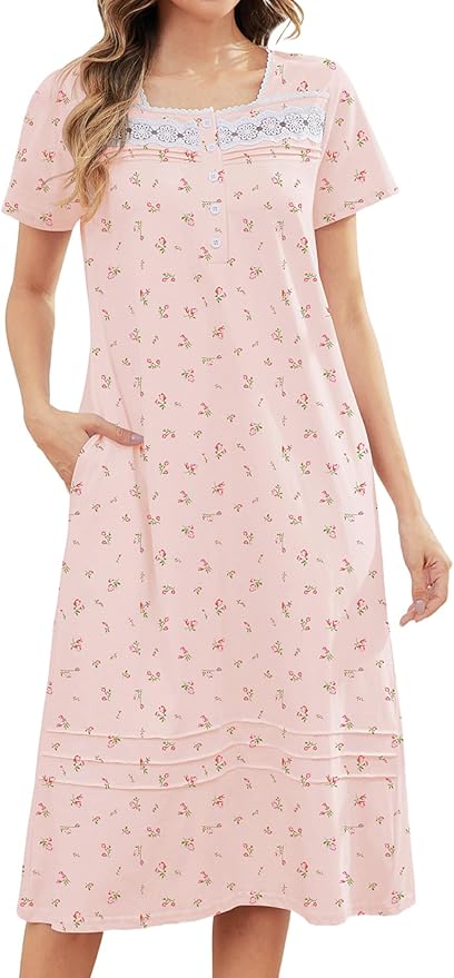 Short Sleeve-pink Flower