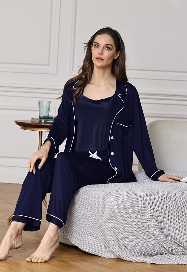 Navy With White Color Piping