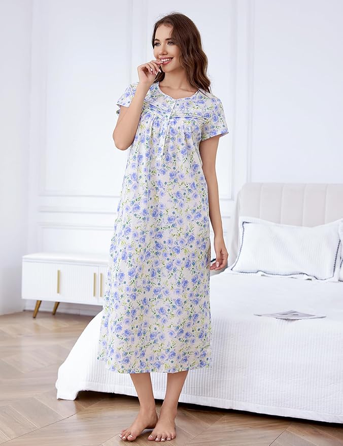 Woven-100% Cotton White Background, Deep Blue Rose