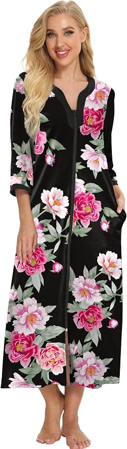 Peony Florals on Black-long