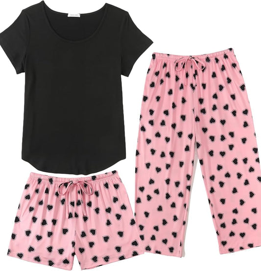 Black and Pink Hearts