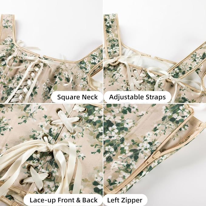 Beige Green Floral