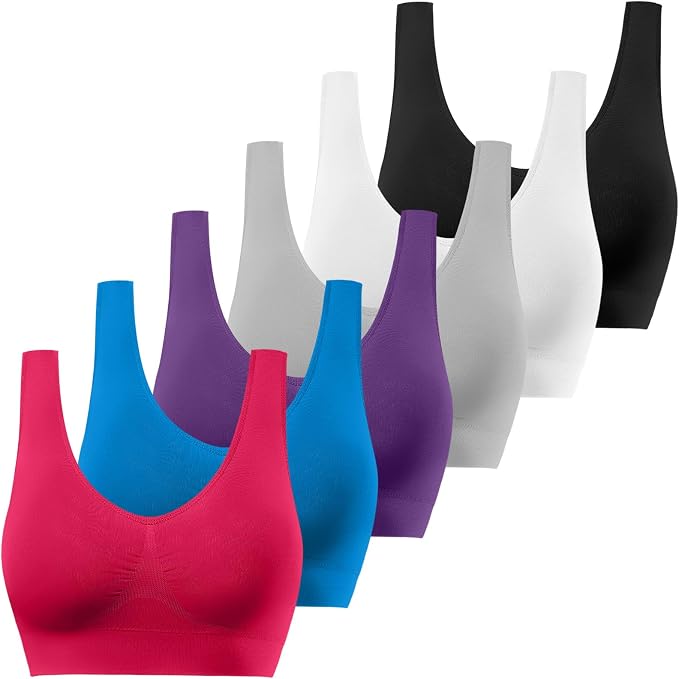 6 Pack Black White Grey Blue Purple Rose Red