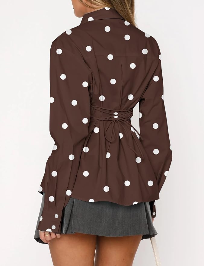 Polka Dot Brown White