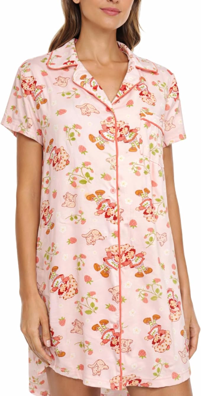 Pink Strawberry Shortcake Cat & Berries Print