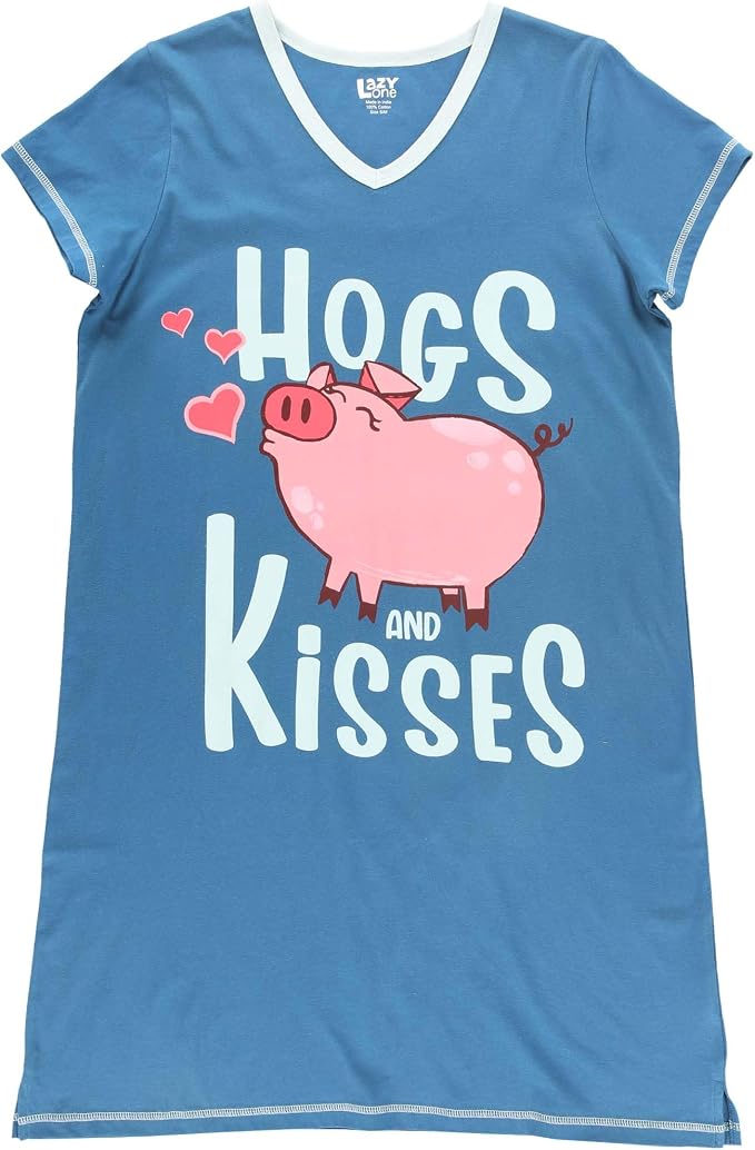 Blue Hogs & Kisses Nightshirt