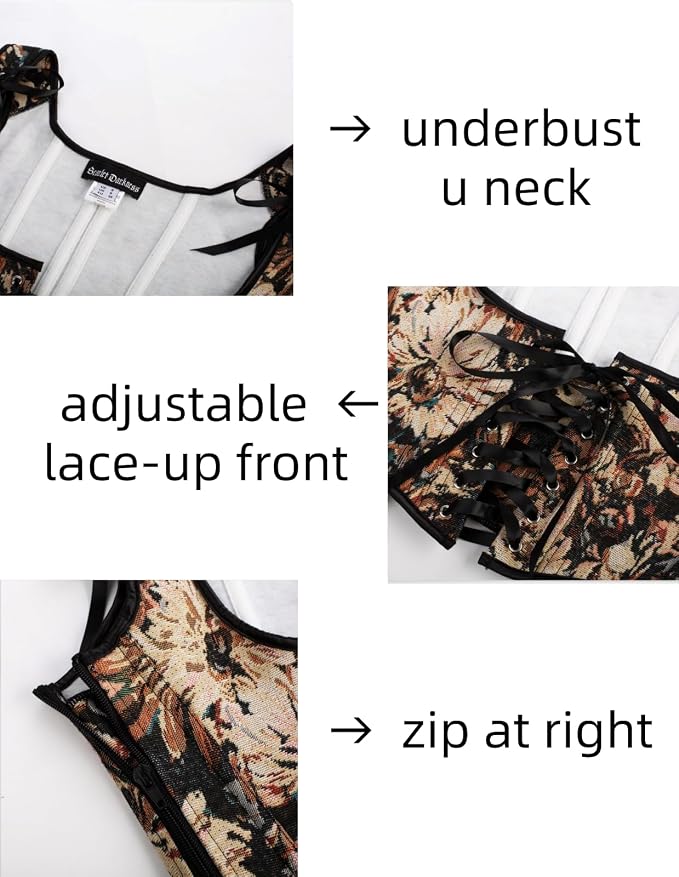 Black Brown Floral