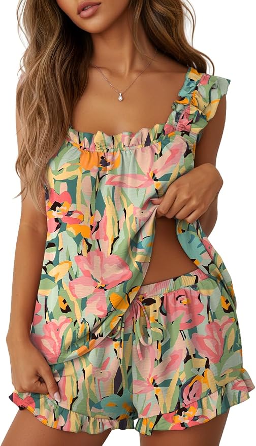 Floral Green Pink