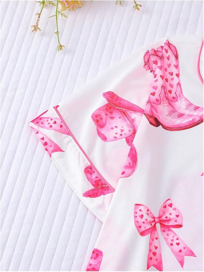 Pink White Printed