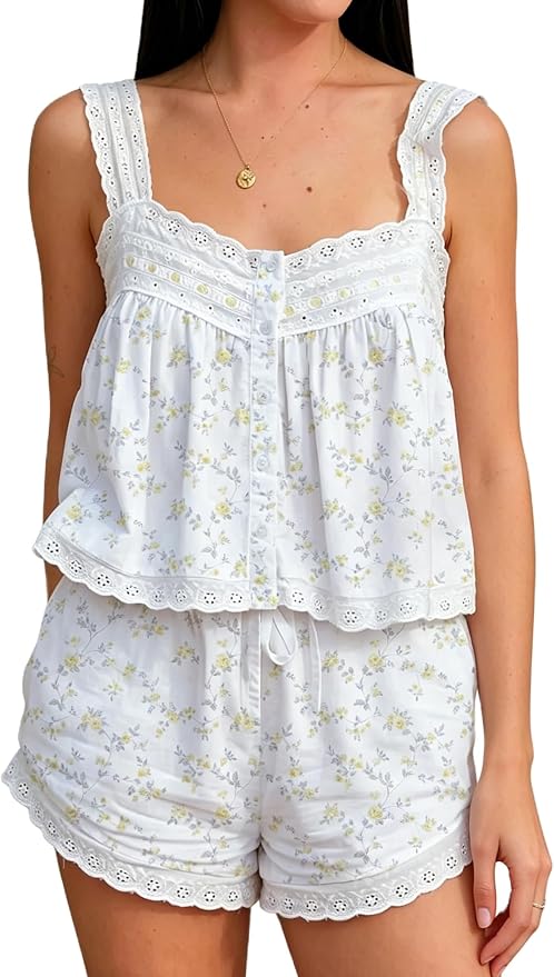 Eyelet Yellow Floral