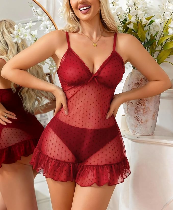 Wine Red Polka Dots