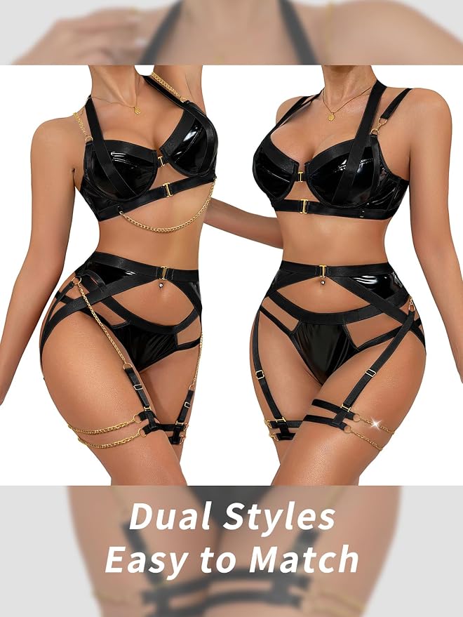 Pu Strappy Chain Black