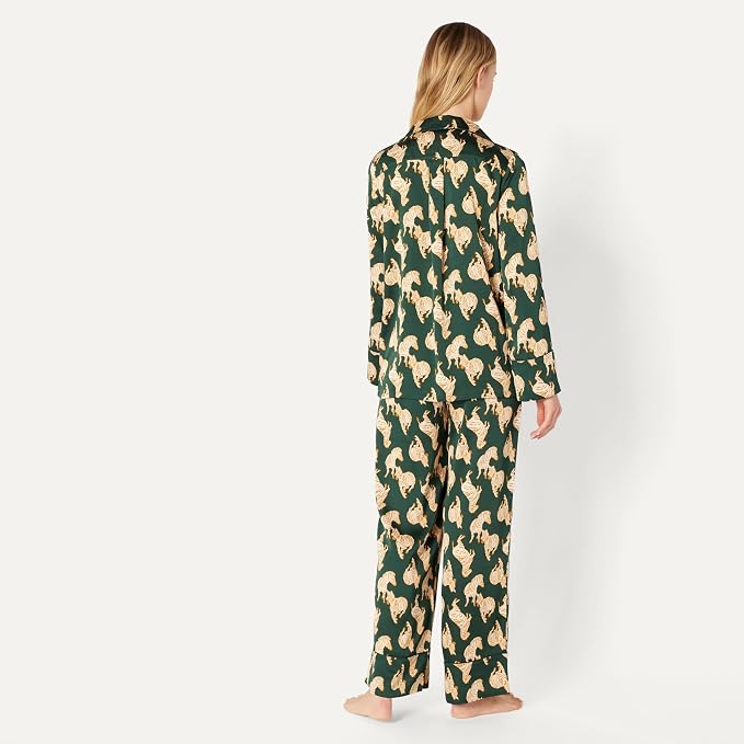 Dark Green Beige Zebra