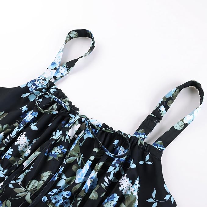 Black Blue-rose Floral