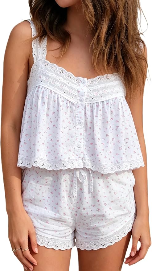 Eyelet Red Floral