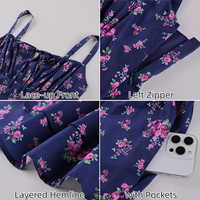 Navy Fuchsia Floral