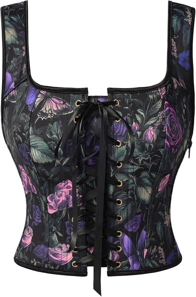 Black Purple Floral
