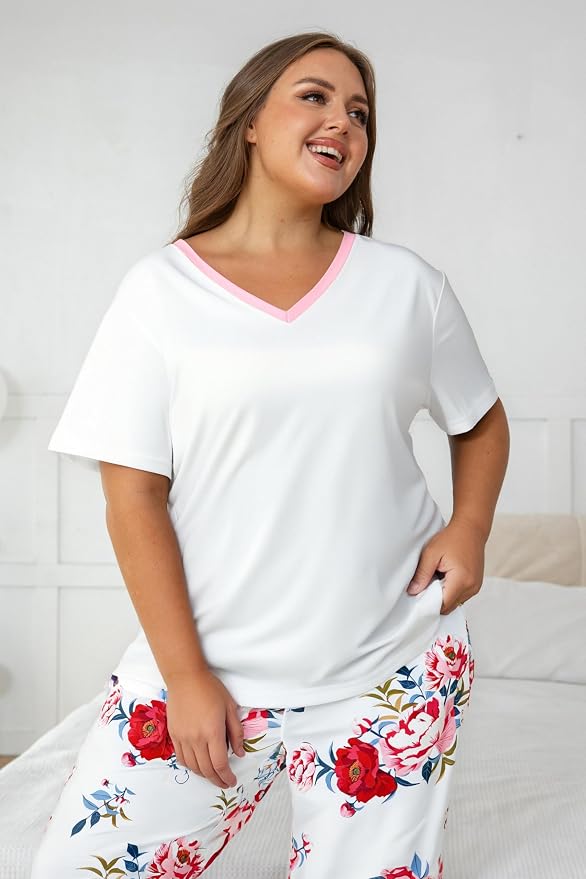 White Red Floral
