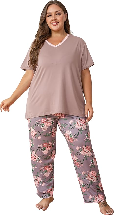 Light Pink Flowers/Brown