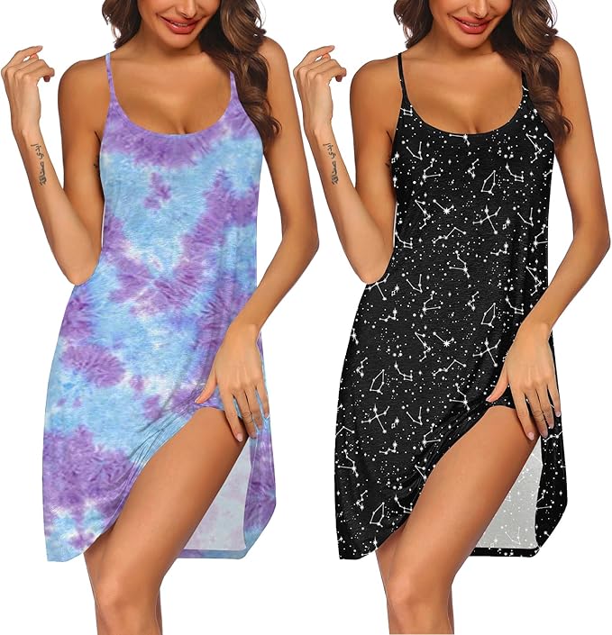 2 Pack-puple Tie Dye&star Print