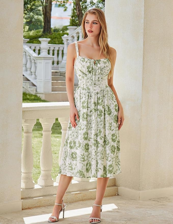 White Green Big Floral