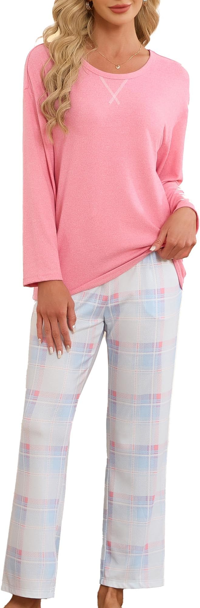 Hot Pink/Blue Pink Plaid