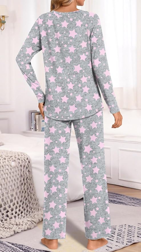 Grey/Pink Stars