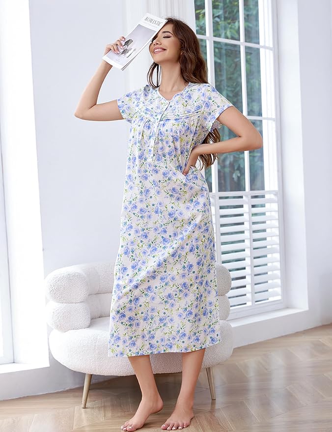 Woven-100% Cotton White Background, Deep Blue Rose