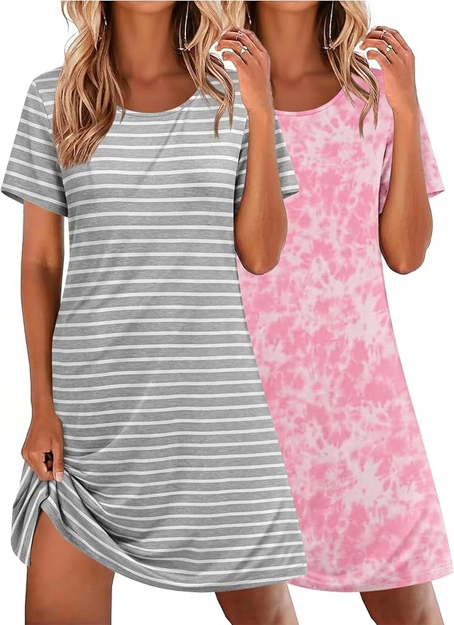 Pink Tie Dye+grey Stripe