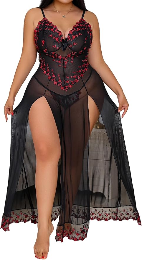 Black Red Embroidery