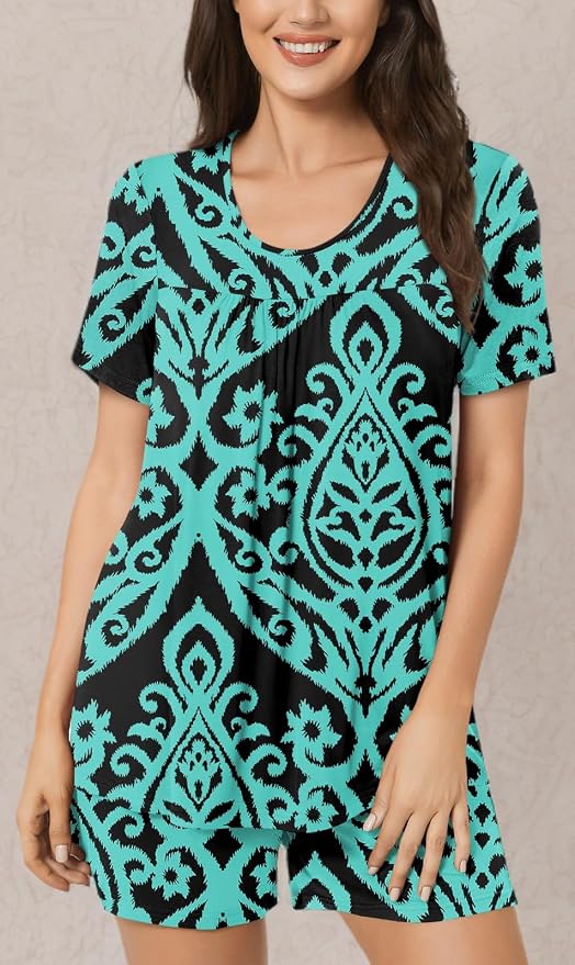 Floral Blue Green