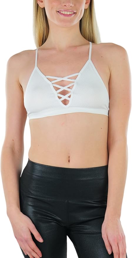 Deep V Cage Strappy - White